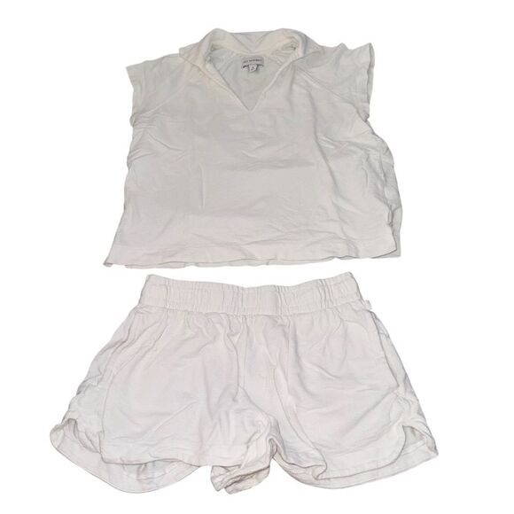 Women's Free Assembly White Terry Cloth Matching Two Piece Set - Picture 1 of 11